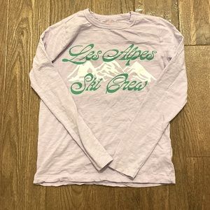 JCrew Girls Ski Crew Lavender Top sz L 10-11